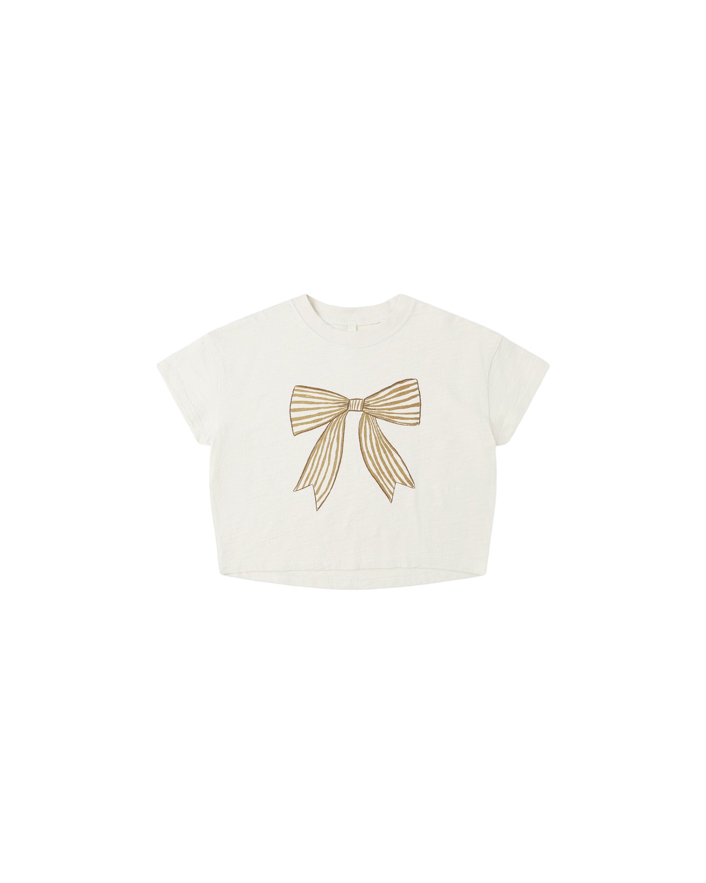 BOW BOXY TEE - NATURAL
