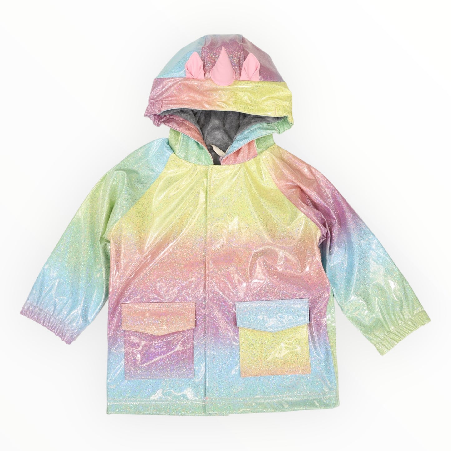 UNICORN GLITTER RAINBOW RAINCOAT - PINK