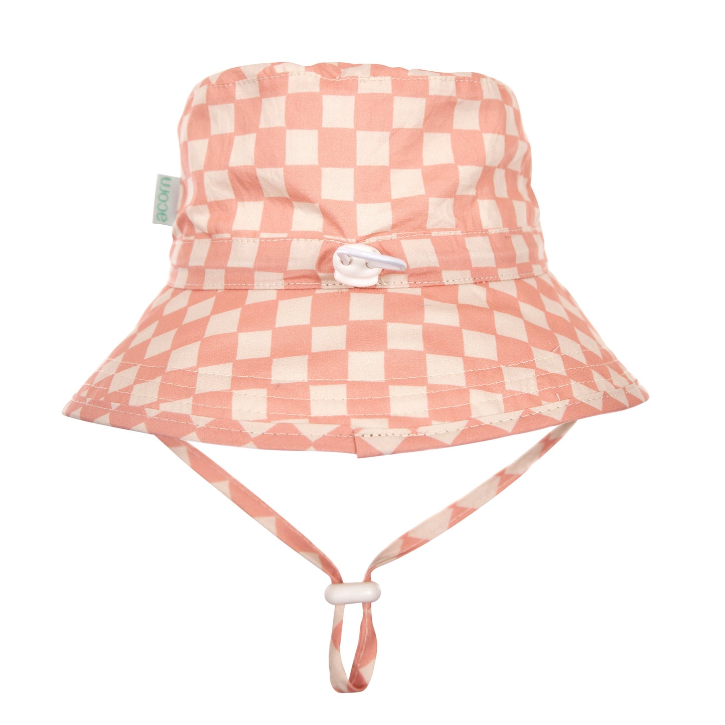 CHECKS BROAD BRIM BUCKET HAT - PINK| CREAM