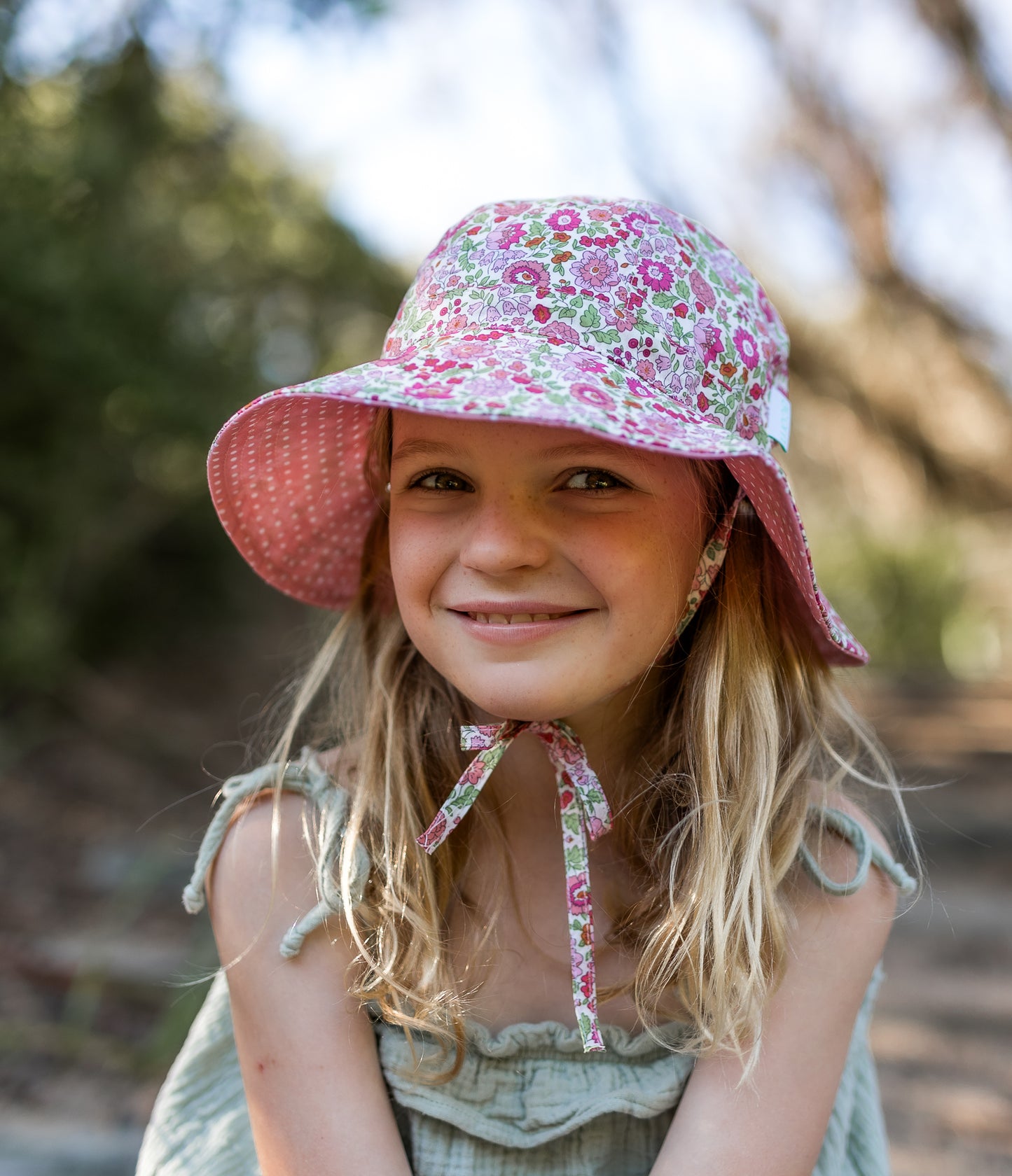 HARPER WIDE BRIM REVERSIBLE SUNHAT - PINK | GREEN | WHITE