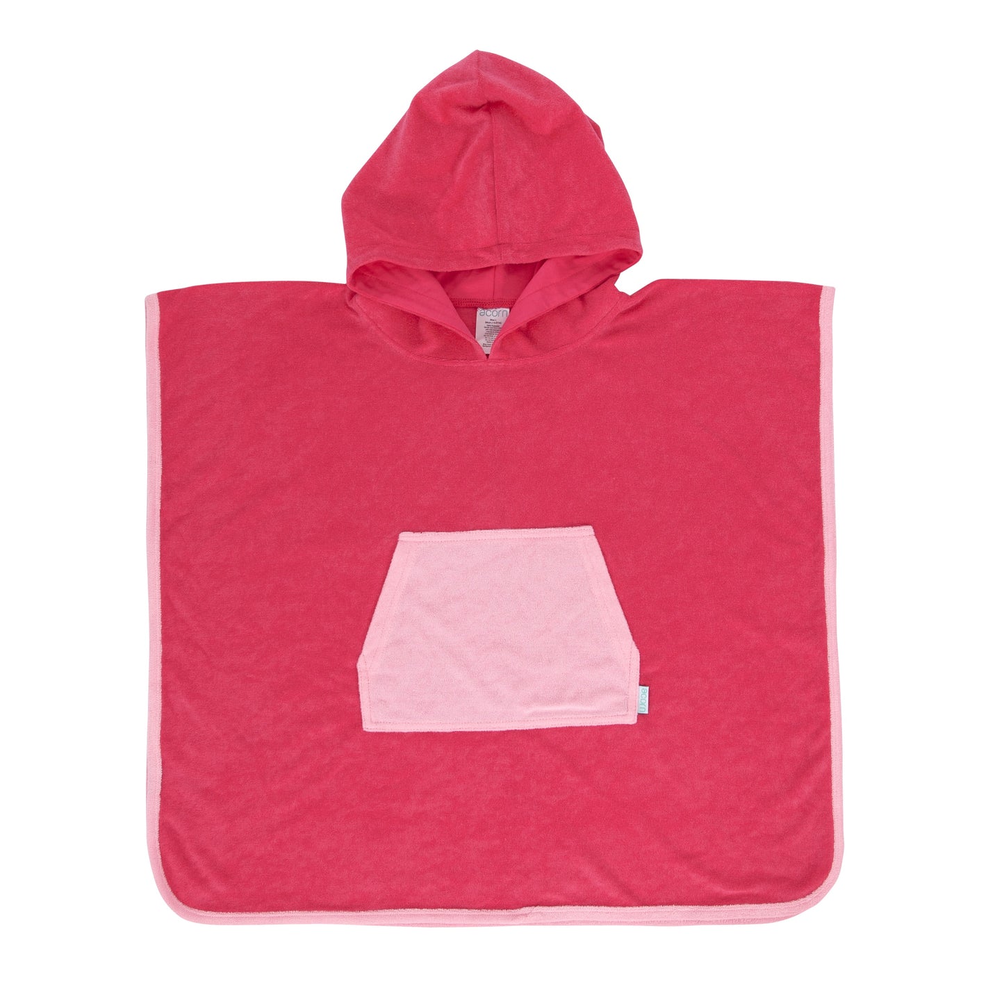 TERRY TOWELLING HOODED TOWEL - PINK