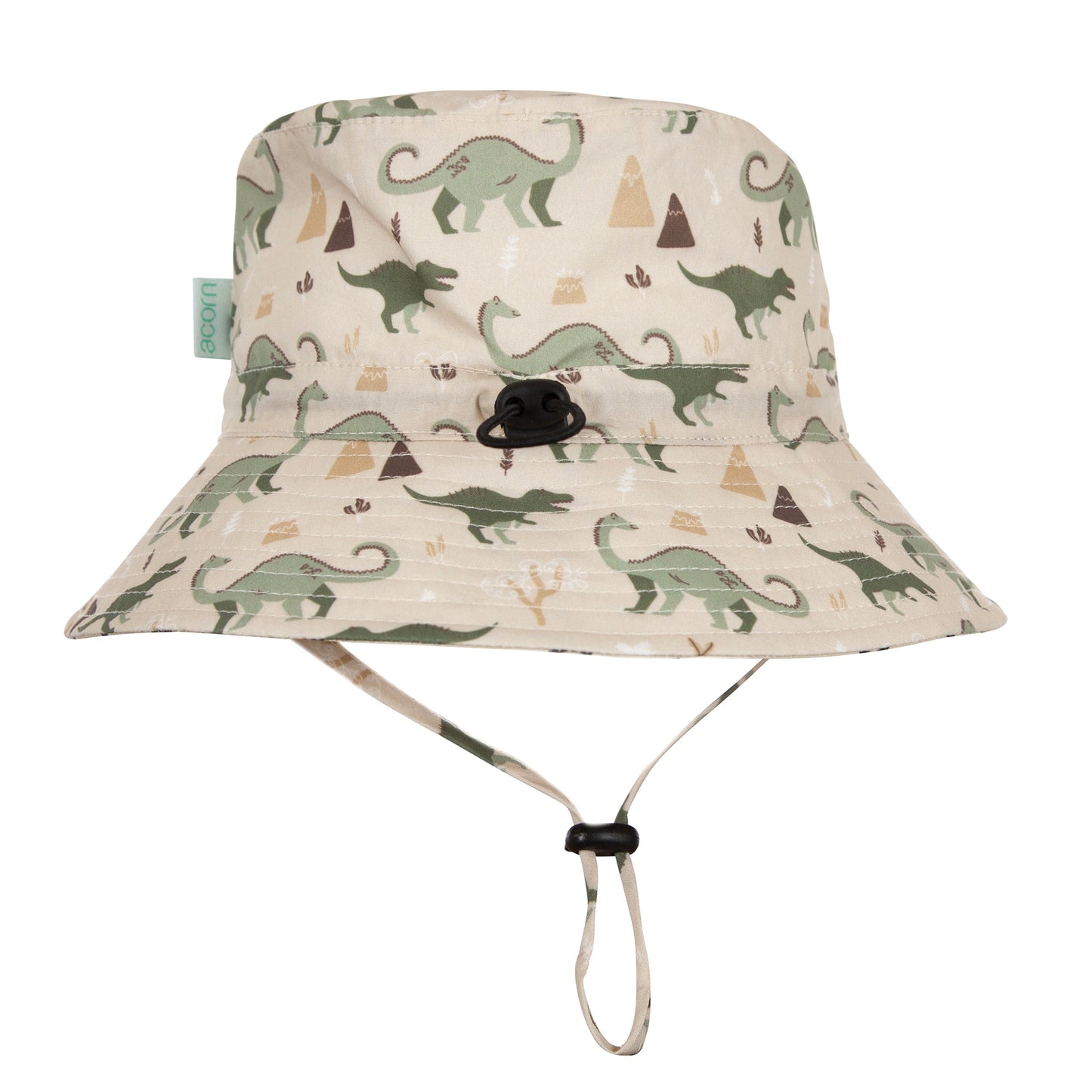 DINO DELIGHT WIDE BRIM BUCKET HAT - NATURAL | GREEN