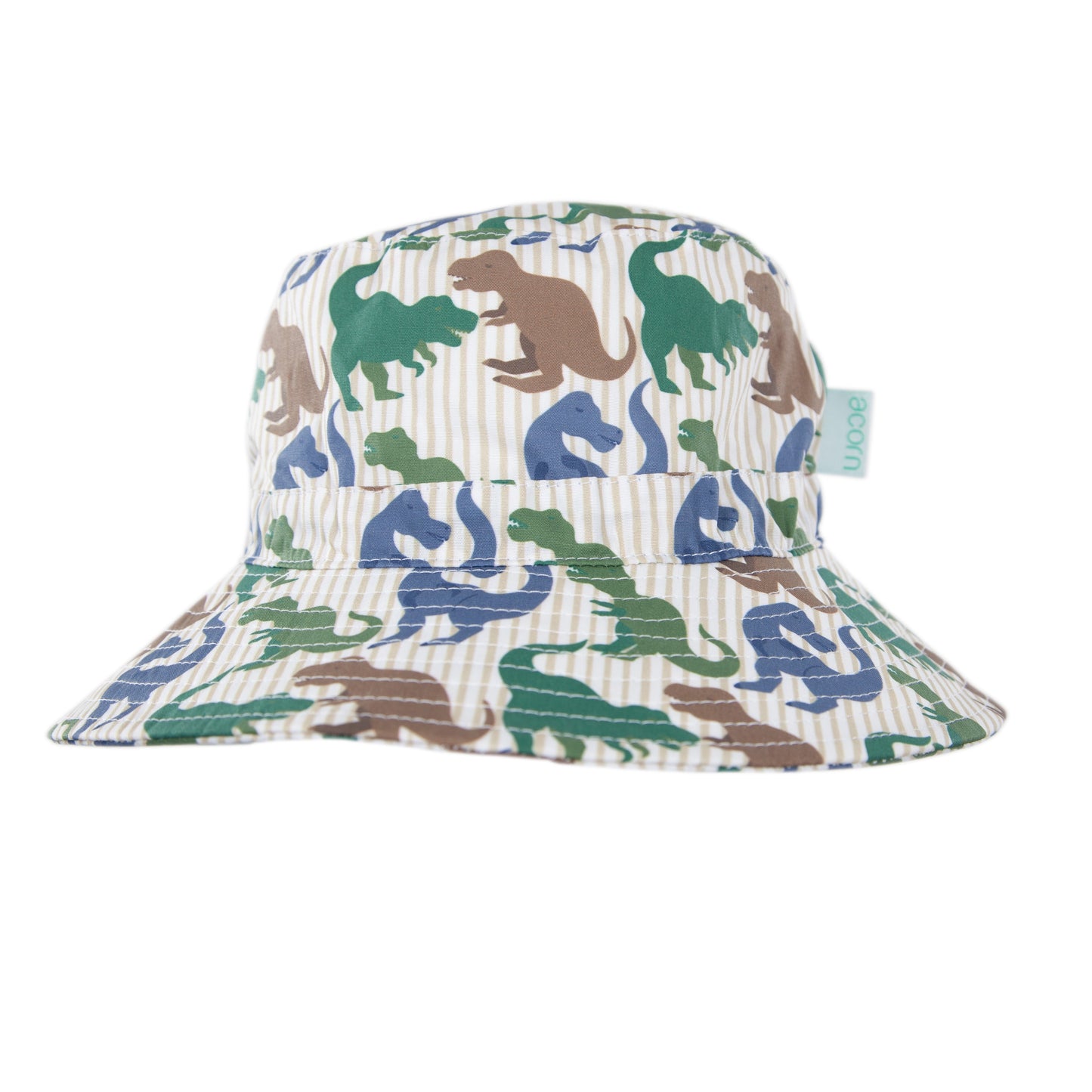T-REX WIDE BRIM BUCKET HAT - BROWN & GREEN
