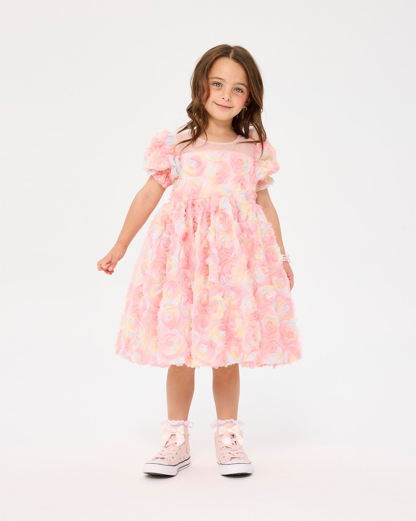 ROSES TULLE PARTY DRESS - PASTEL