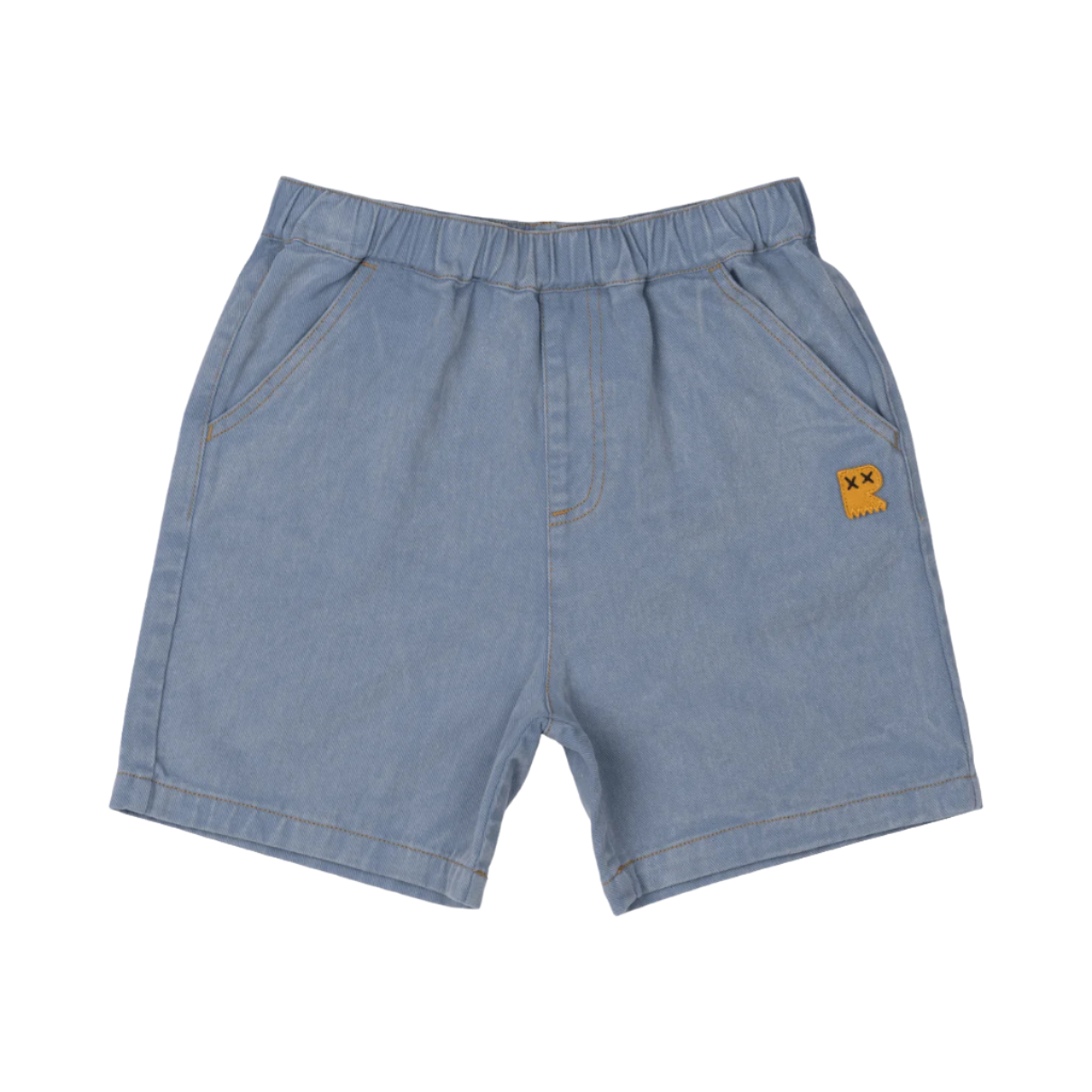 BLUE WASH DENIM SHORTS