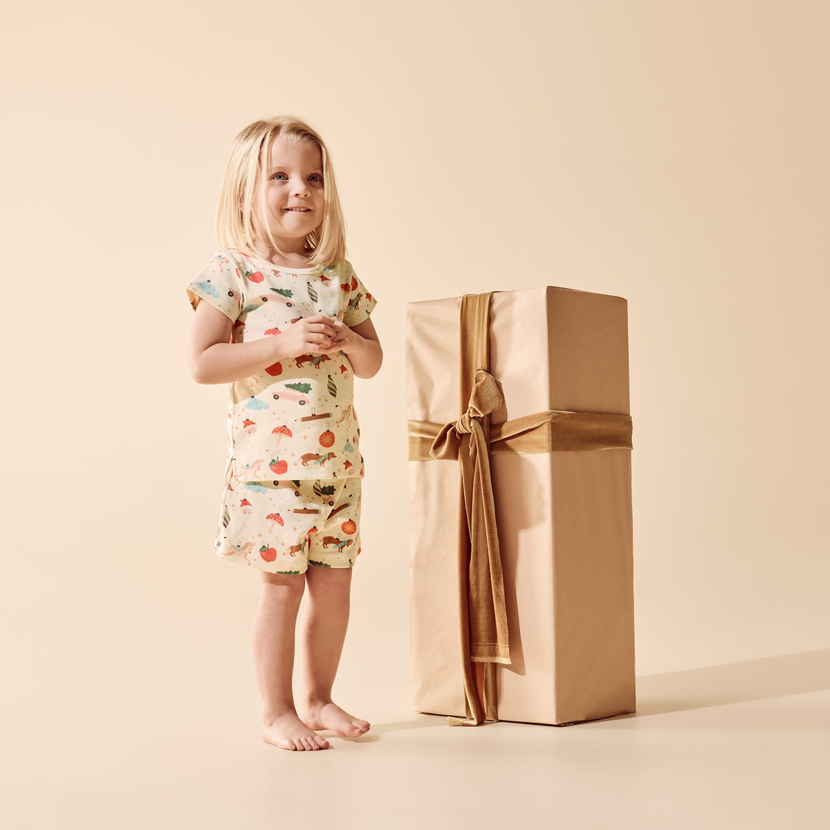 DECK THE HALLS ORGANIC RIB SHORT SLEEVE PJS