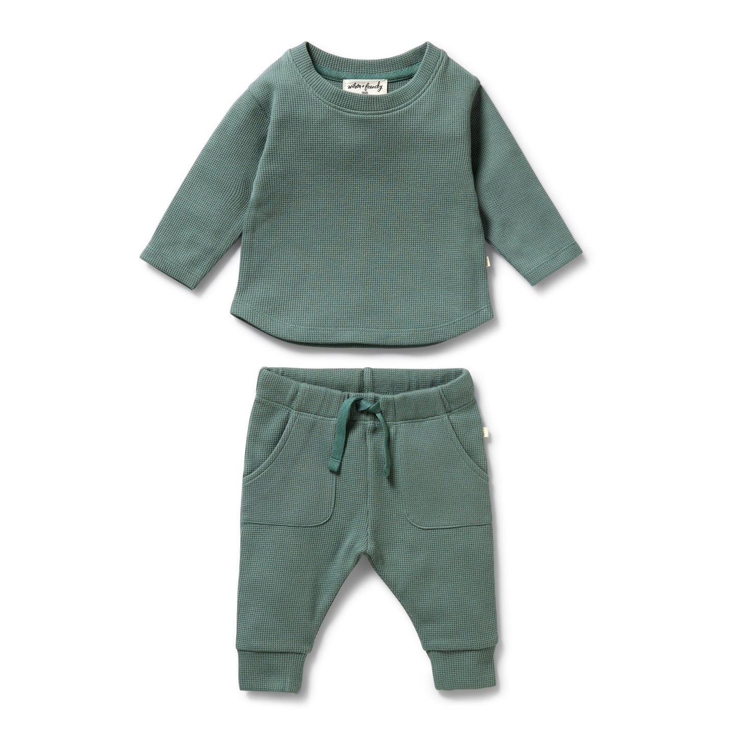ORGANIC WAFFLE SET - PINE GREEN