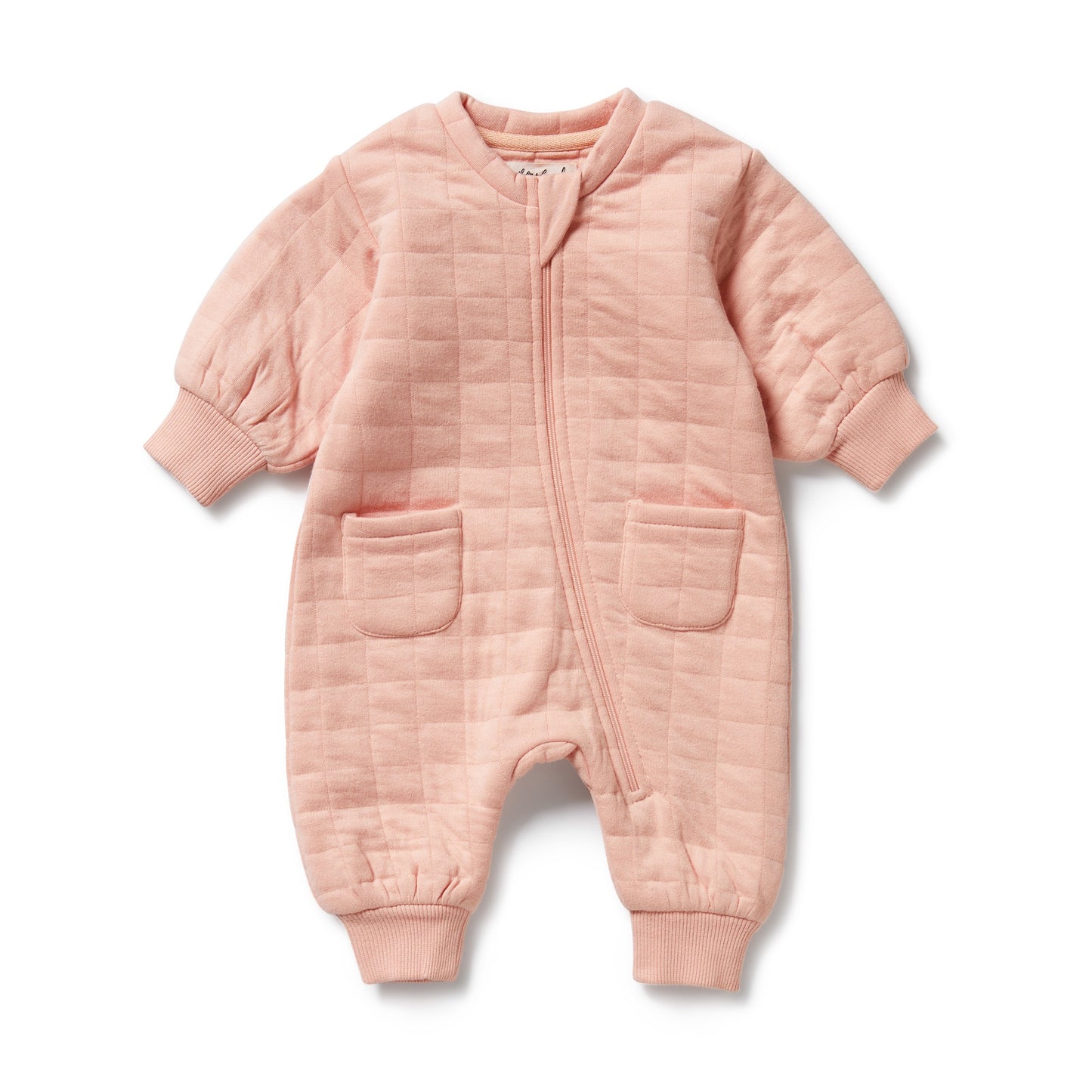 ORGANIC QUILTED GROWSUIT - PRETTY PINK