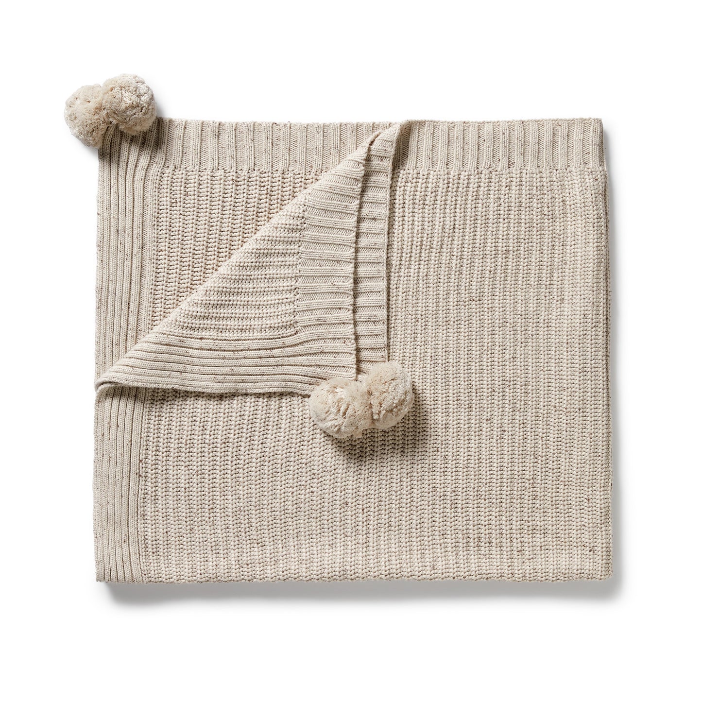 ORGANIC KNIT BLANKET - COOKIE & CREAM