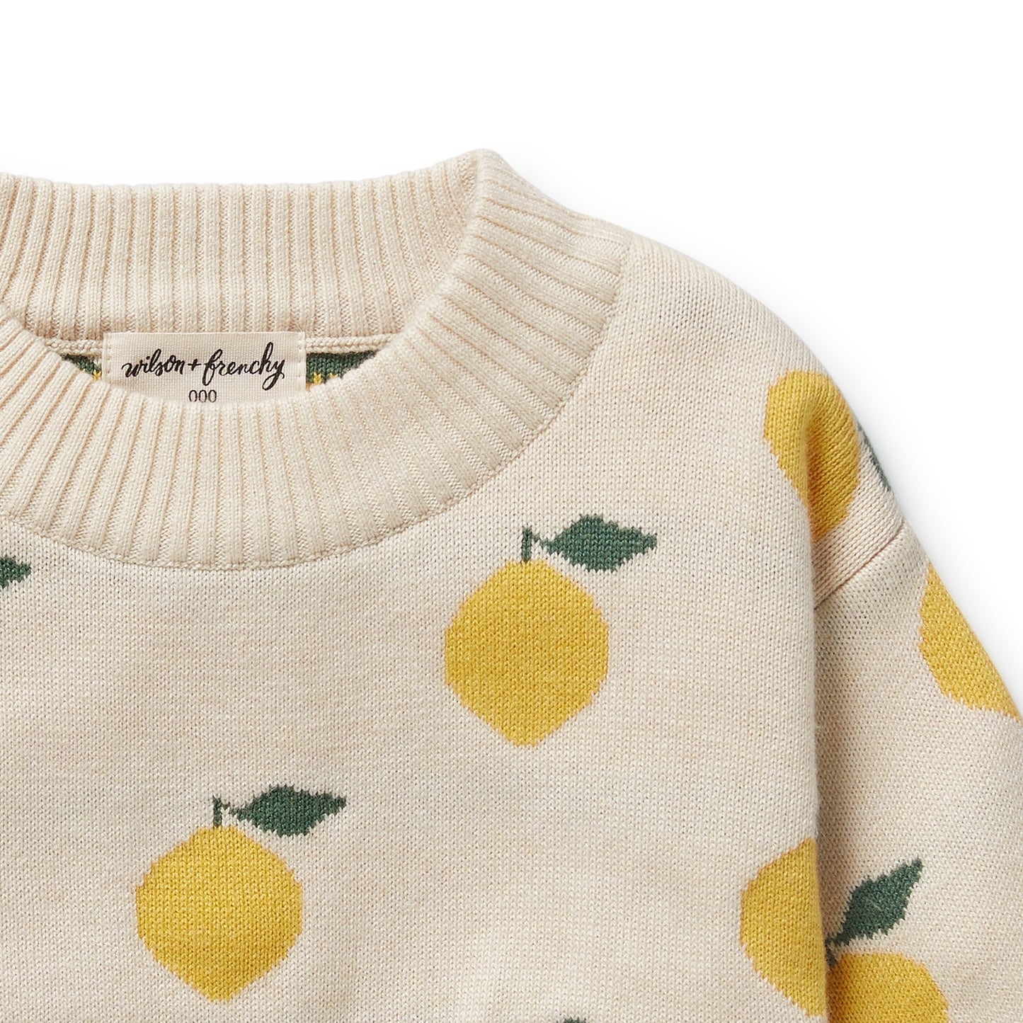 ORGANIC KNIT JACQUARD JUMPER - LEMONY
