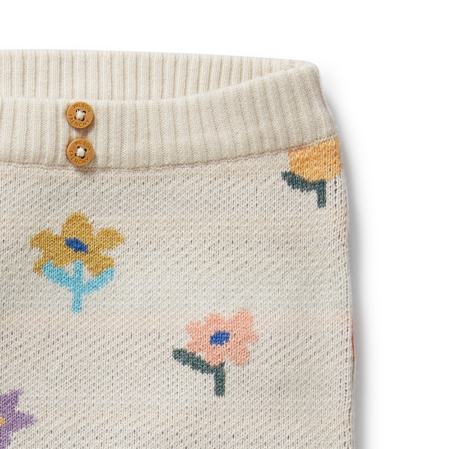 ORGANIC KNIT JACQUARD LEGGINGS - FLOWER POP