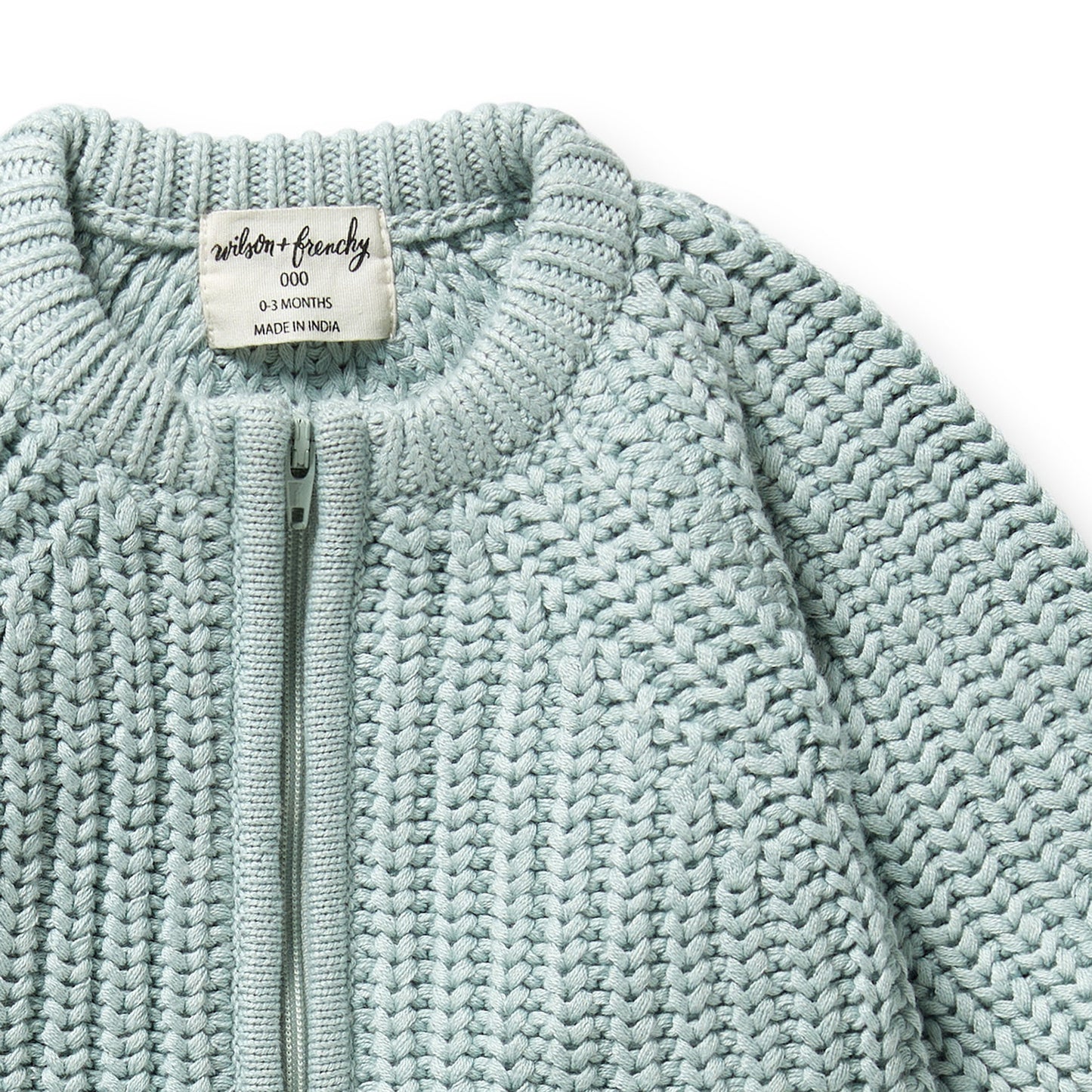 ORGANIC KNITTED GROWUIT - DUCK EGG