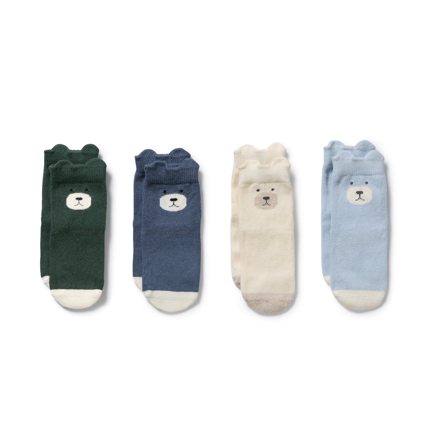 ORGANIC 4 PACK BABY SOCKS -MOSS, BUTTERMILK, STORM, TWILIGHT