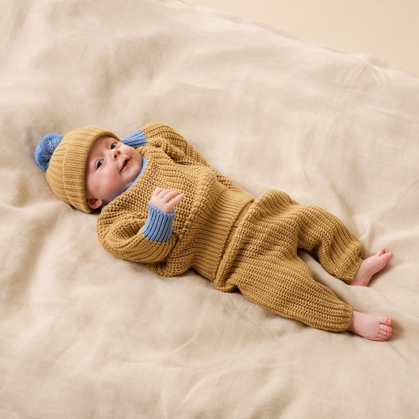 ORGANIC KNITTED JUMPER - HONEY DROP