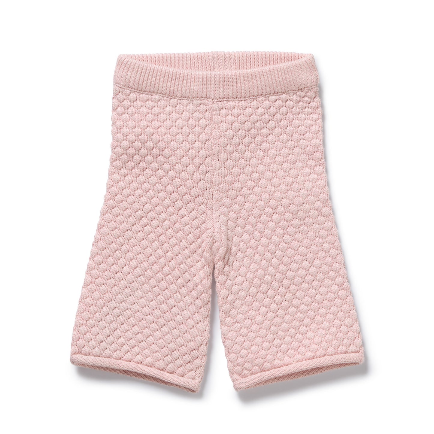 ORGANIC KNITTED BUBBLE PANT - MARSHMALLOW
