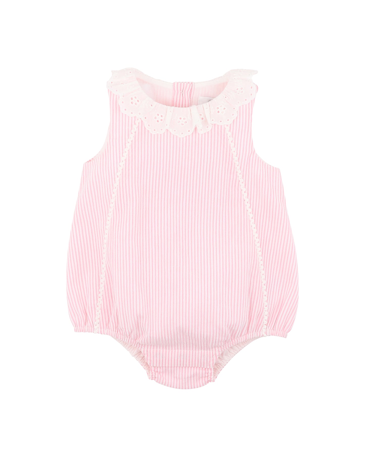 WILLA STRIPE LACE COLLAR BODYSUIT - MUSK PINK