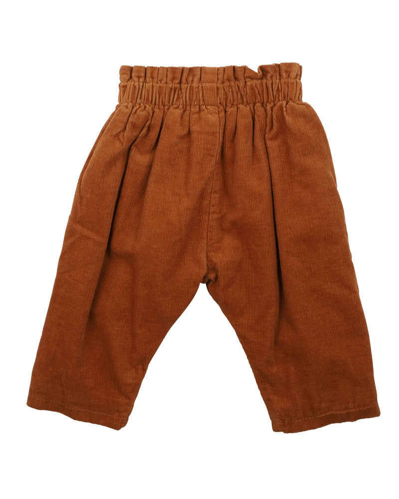 CORD PAPERBAG PANTS - CARAMEL