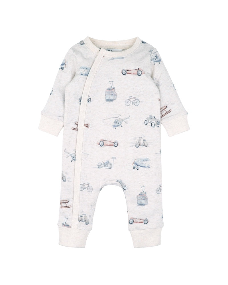 FINLEY PRINT LS ZIP ROMPER