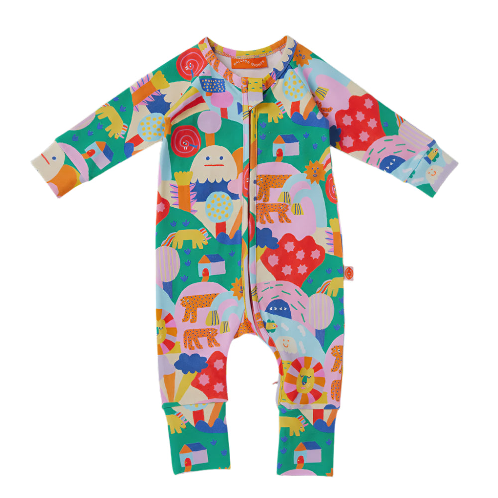 LONG SLEEVE ROMPER - RAINBOW VALLEY
