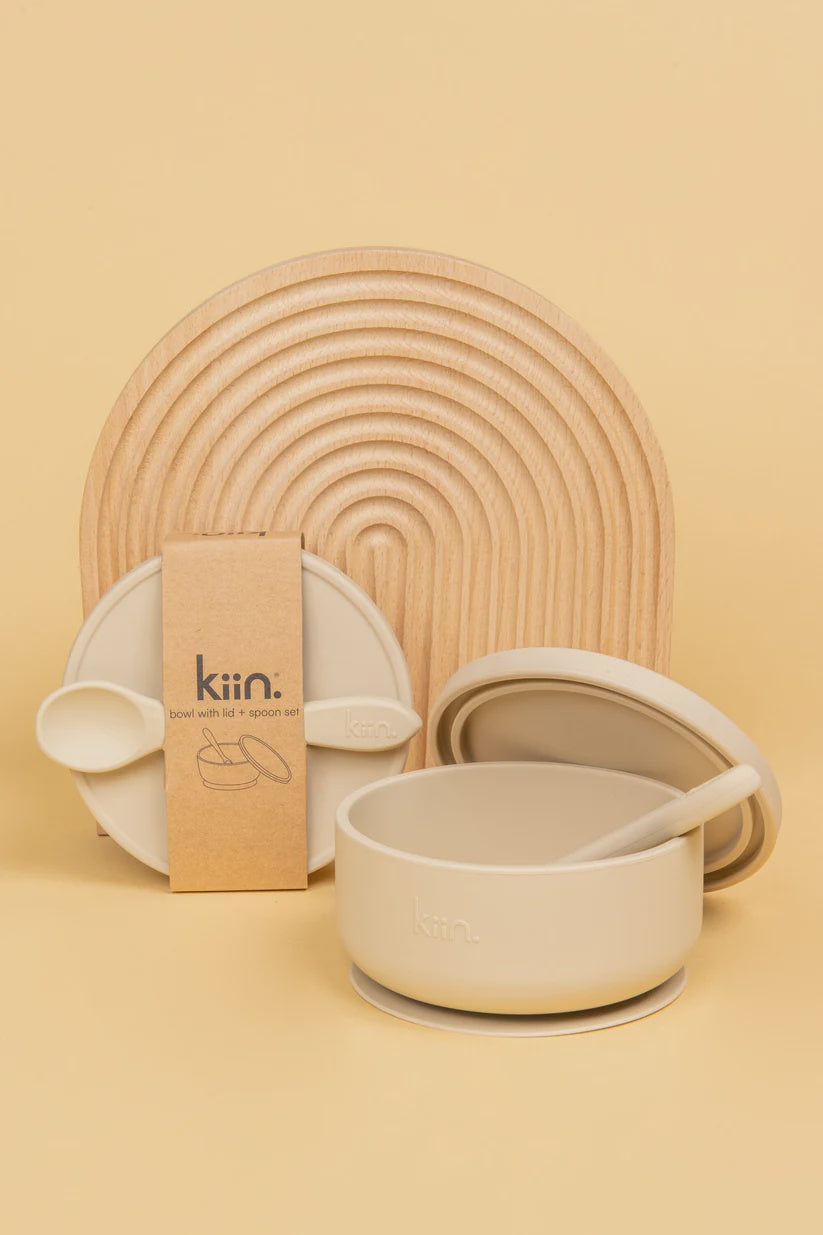 SILICONE SUCTION BOWL - LID + SPOON | VANILLA