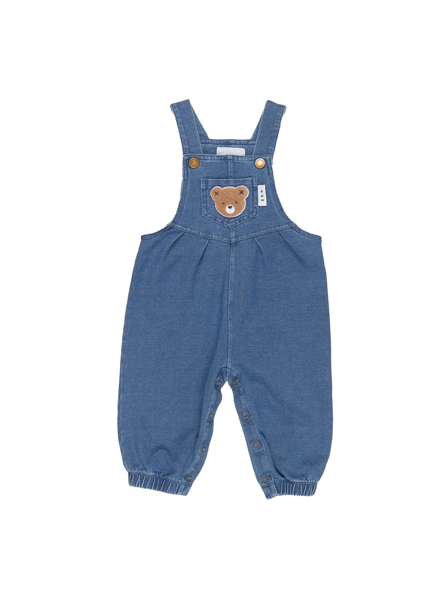 HUXBEAR KNIT DENIM OVERALLS - DENIM BLUE