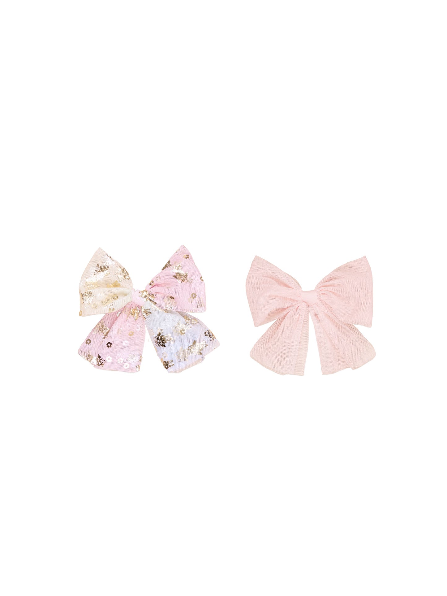FAIRY BUNNY TULLE 2PK HAIR BOW - ROSEBUD + MULTI
