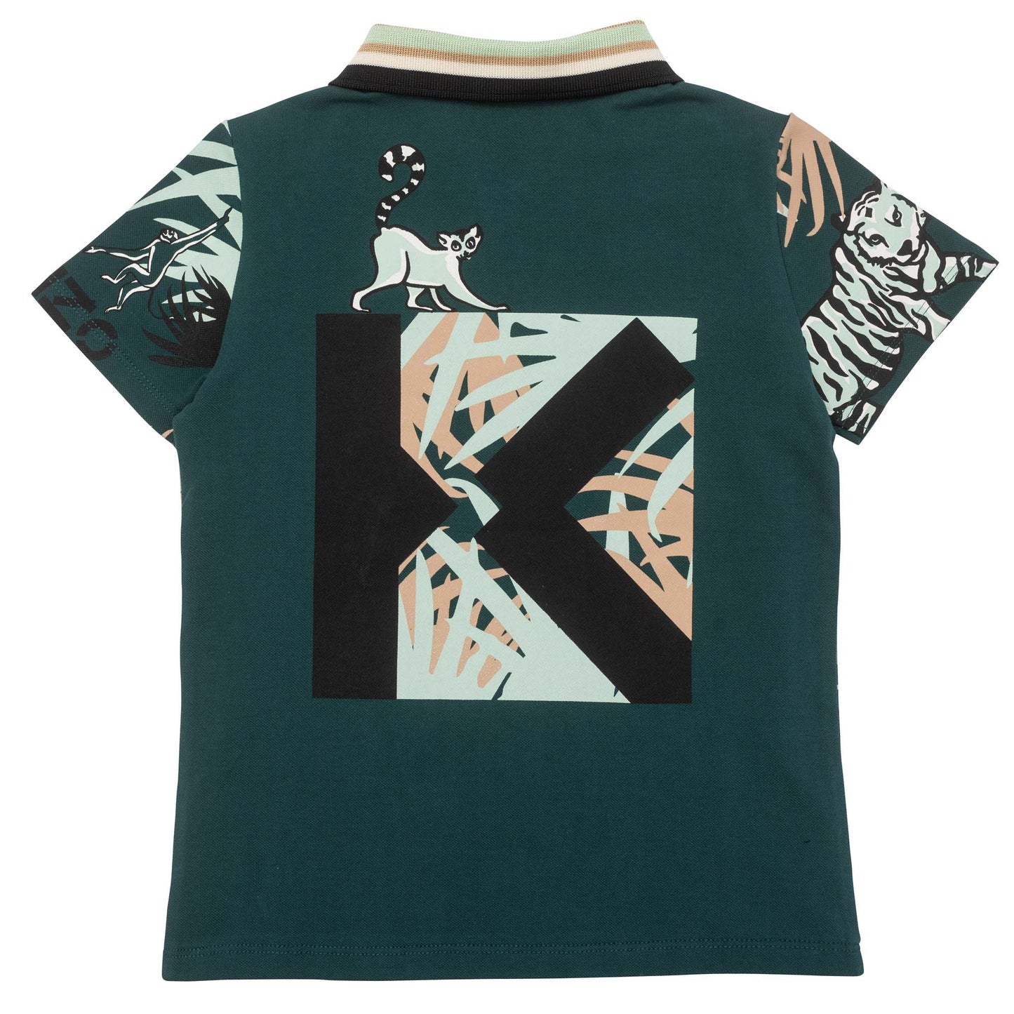 KENZO ALL OVER PRINT POLO - DARK GREEN