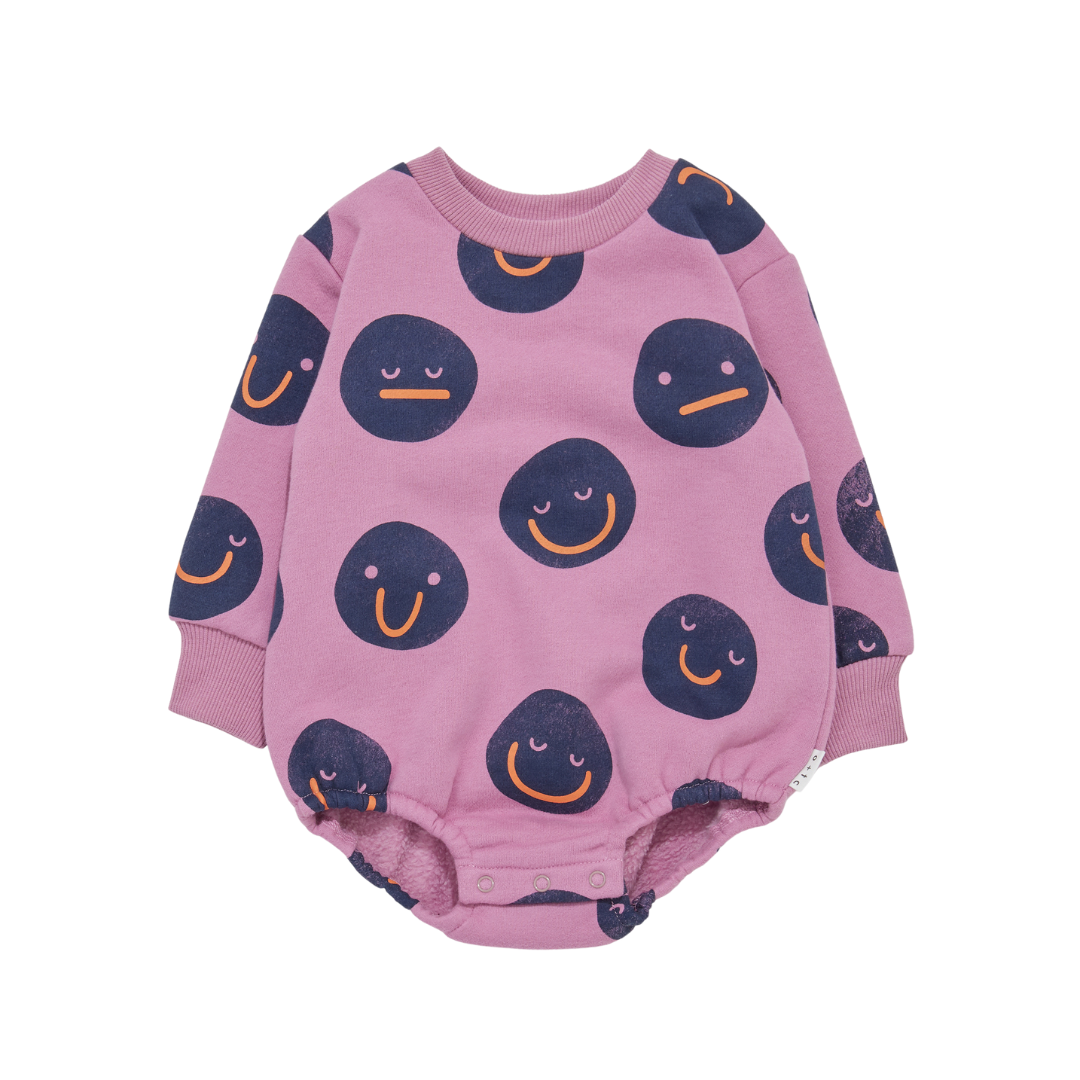 FACE SWEATER ROMPER -PEONY