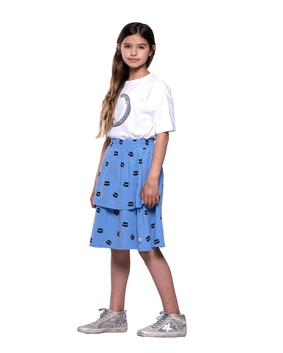 VAMP LIPS LAYER SKIRT - BLUE