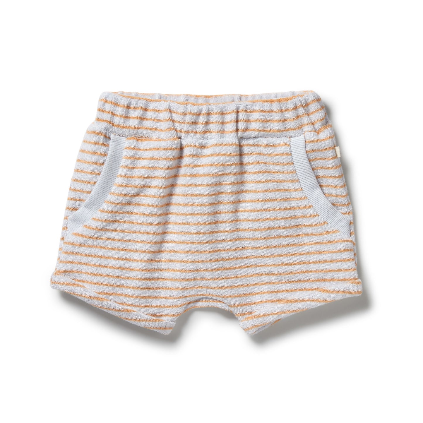 ORGANIC TERRY SLOUCH SHORT - NUTMEG STRIPE