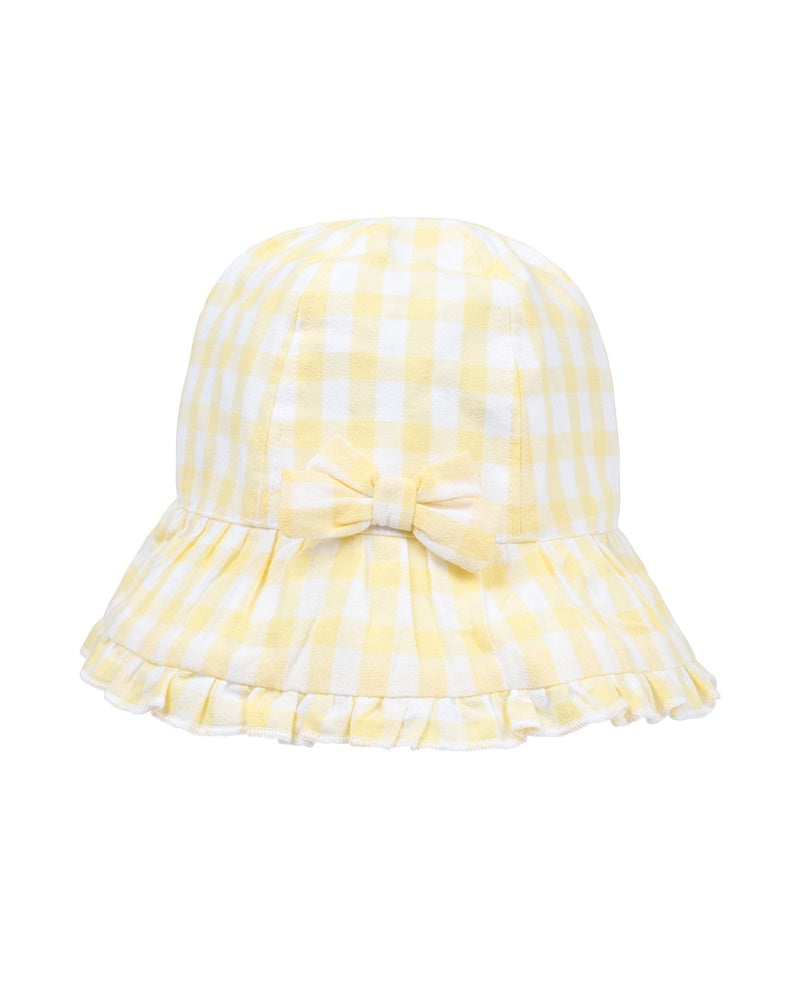 PEGGY GINGHAM SUN HAT - LEMON