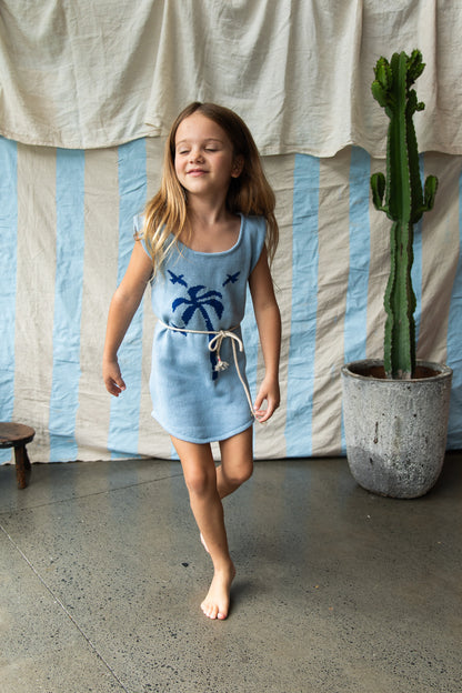 GINA DRESS - ISLAND BLUE