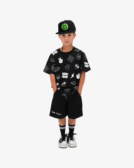 ALL OVER PRINT TEE - BLACK