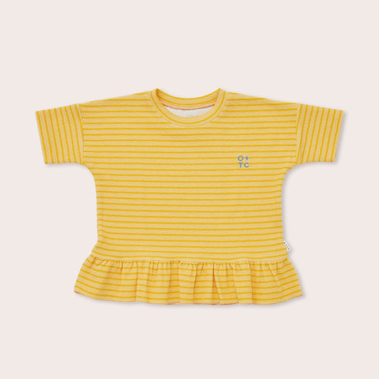 BOXY FRILL TEE - DAFFODIL STRIPE