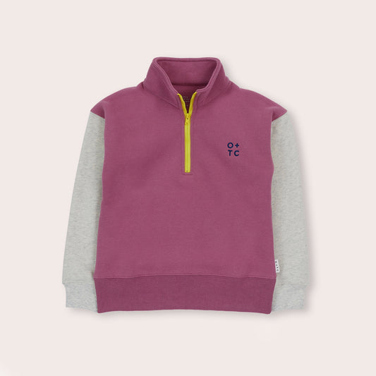 COSY BLOCK PULLOVER - MAUVE