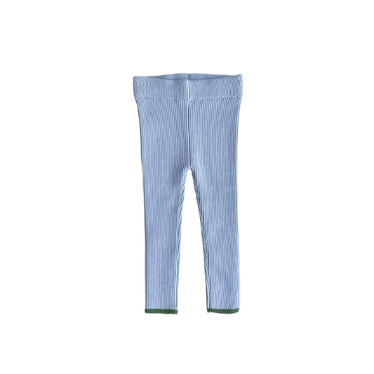 ORGANIC COTTON RIB KNIT LEGGING - SKY CLOVER DIP
