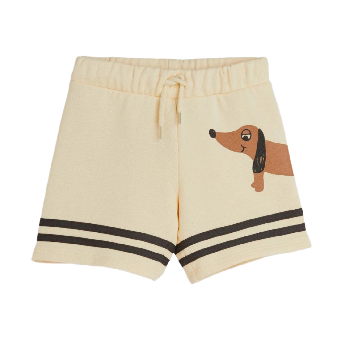 MINI RODINI DOG SP STRIPES SWEATSHORTS - BEIGE