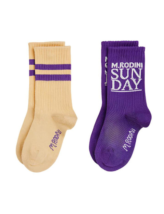 MINI RODINI SUNDAY 2 PACK SOCKS - MULTI