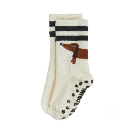 MINI RODINI DOG 1 PACK ANTI SLIP SOCKS - OFFWHITE
