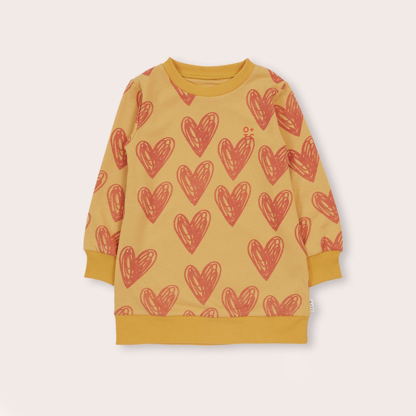 YOUNG HEARTS SWEATER DRESS - PEACH