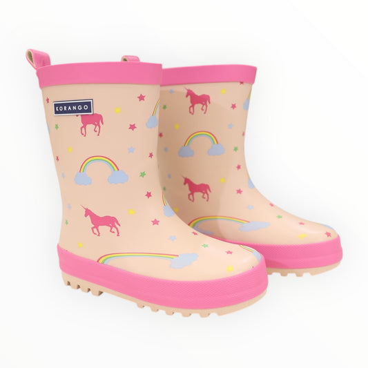 UNICORN & RAINBOWS GUMBOOT - BLUSH
