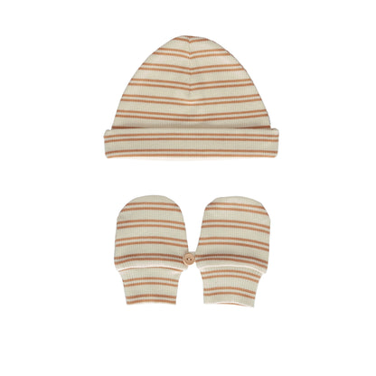 HENLEY BEANIE & MITTEN SET - CREAM