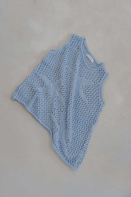 CROCHET SEA STAR DRESS - SKY