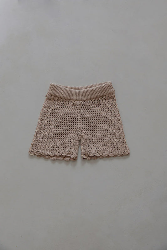 CROCHET SHORTS - SAND