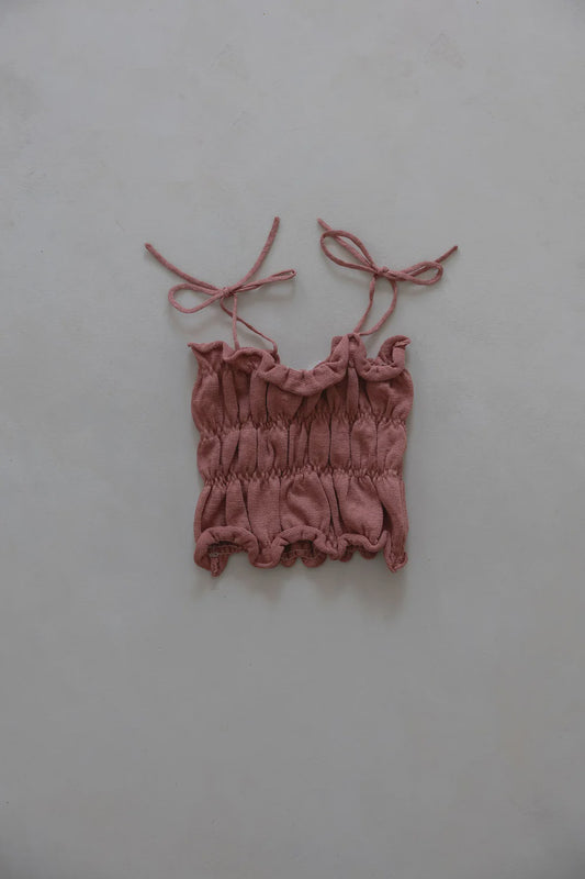 LINEN TOP - MULBERRY