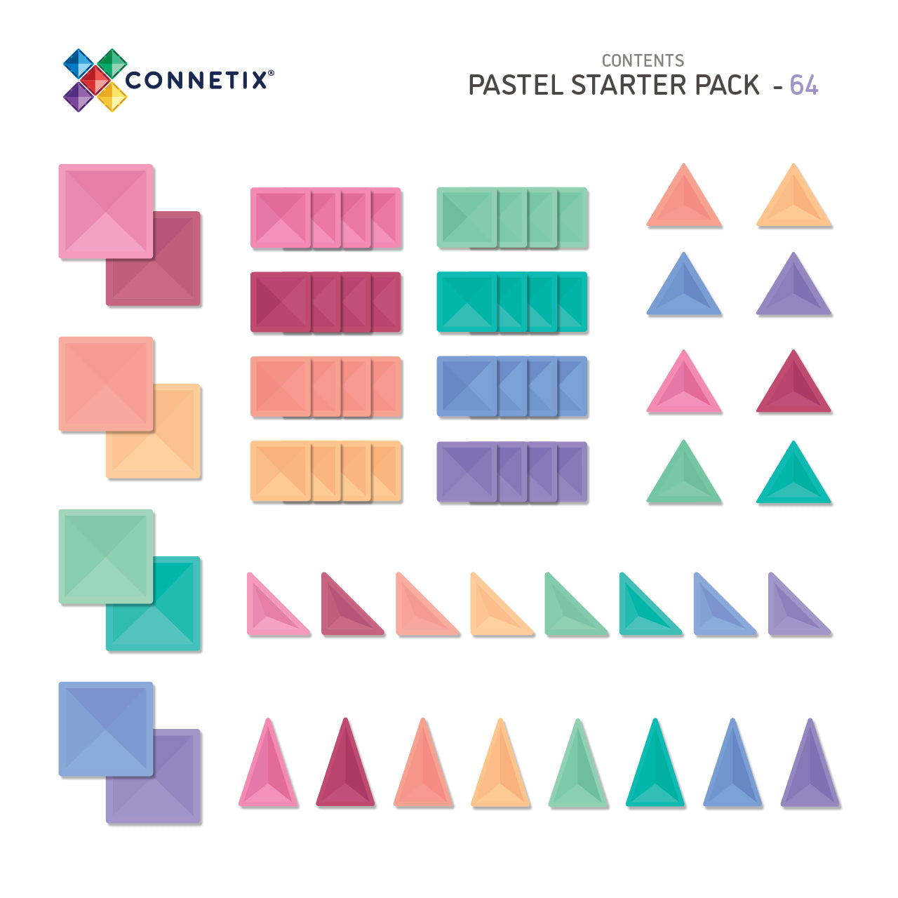 CONNETIX PASTEL 64 PC STARTER PACK