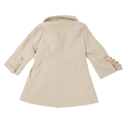 FRILLED COLLARED OVERCOAT - BEIGE