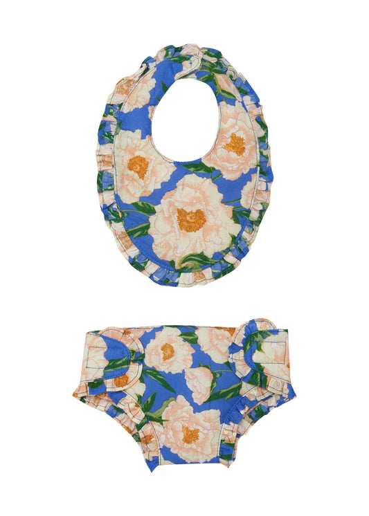 DOLL BIB SET - SOIREE BOUQUET BONDI BLUE