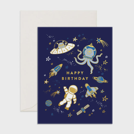 GREETING CARD - SPACE HAPPY BIRTHDAY