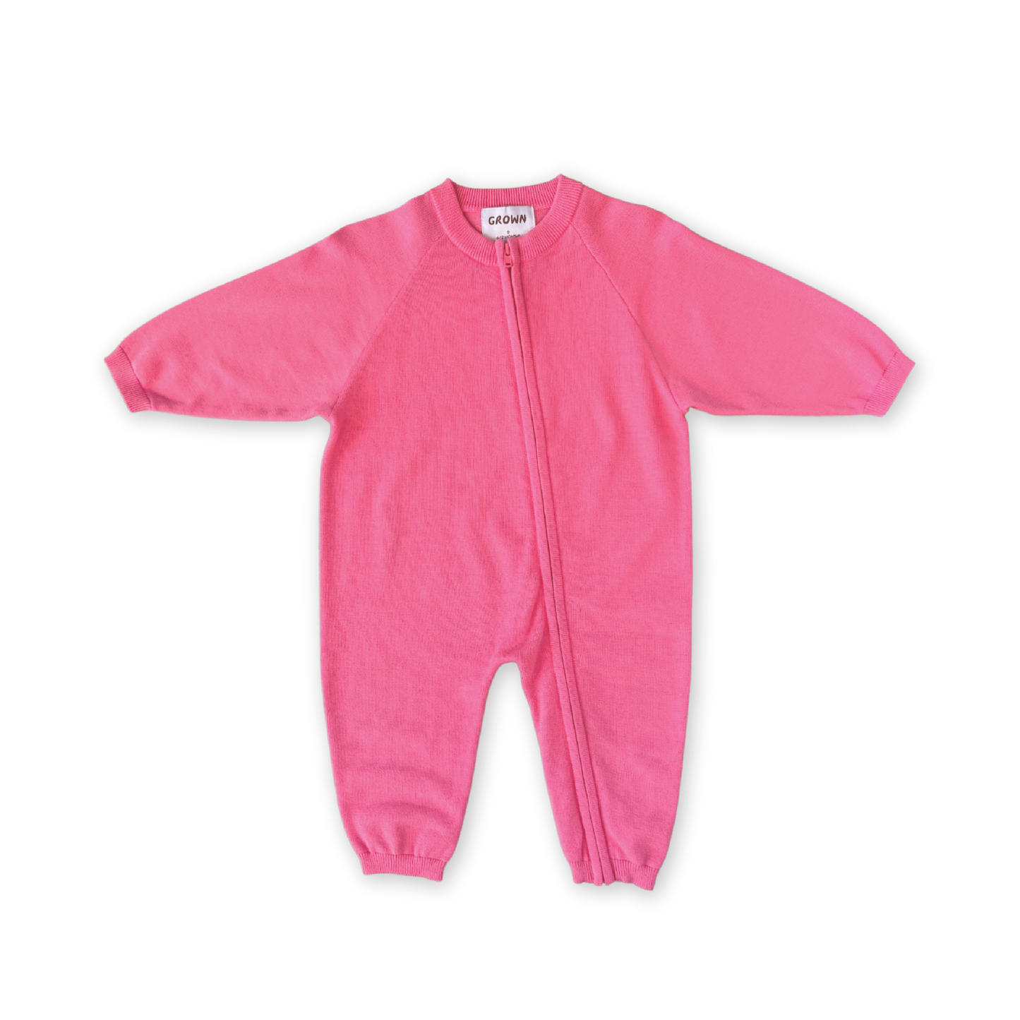 ORGANIC KNIT ZIPPER STARSUIT - BRIGHT SORBET
